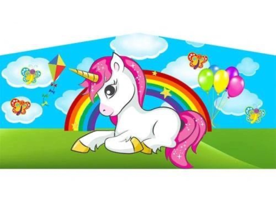 Unicorn bounce house theme banner